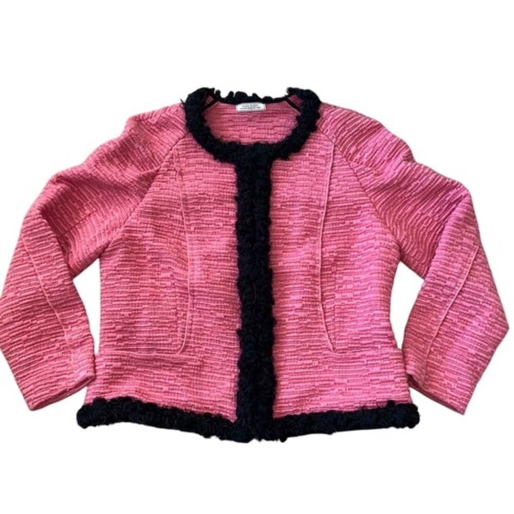 Nina Ricci Pink Wool Cotton Blend Blazer Jacket Size 44 (US 10)